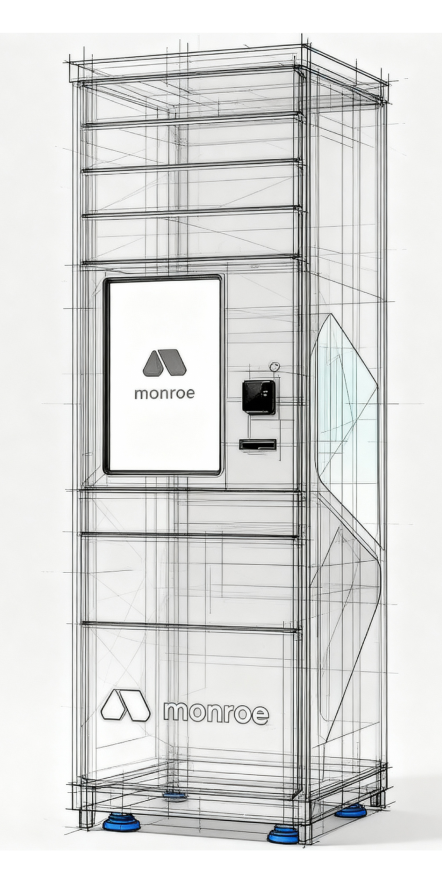 Parcel locker blueprint illustration